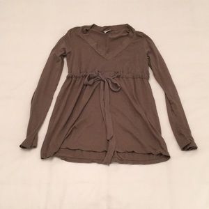 Splendid mocha top tunic size small waist tie